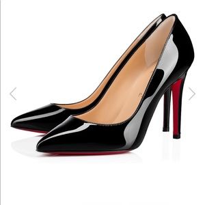 Authentic Christian Louboutin Pigalle Plato 100mn black platform pumps
